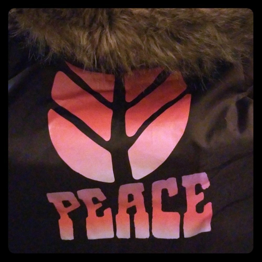 Gap Peace Vest with furry hood